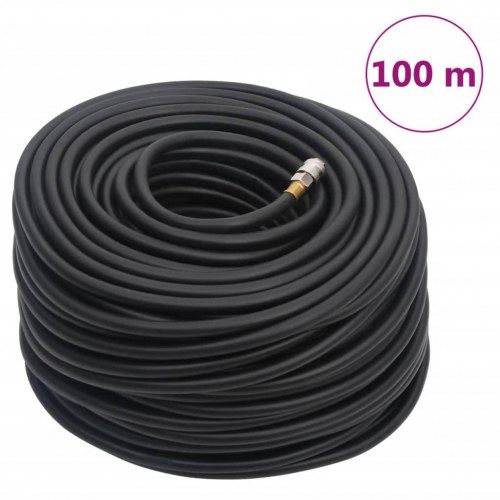 Hybrid luftslange 100 m - gummi/PVC 3/8" kobling, sort