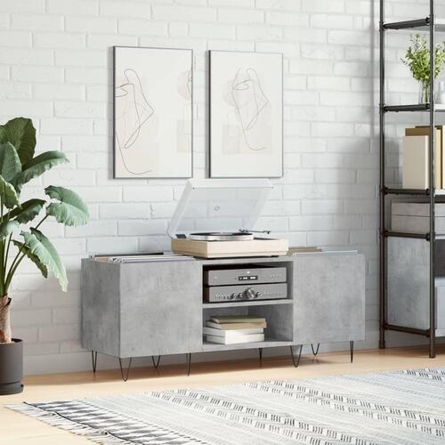 Vinylskab 121x38x48 cm konstrueret træ betongrå