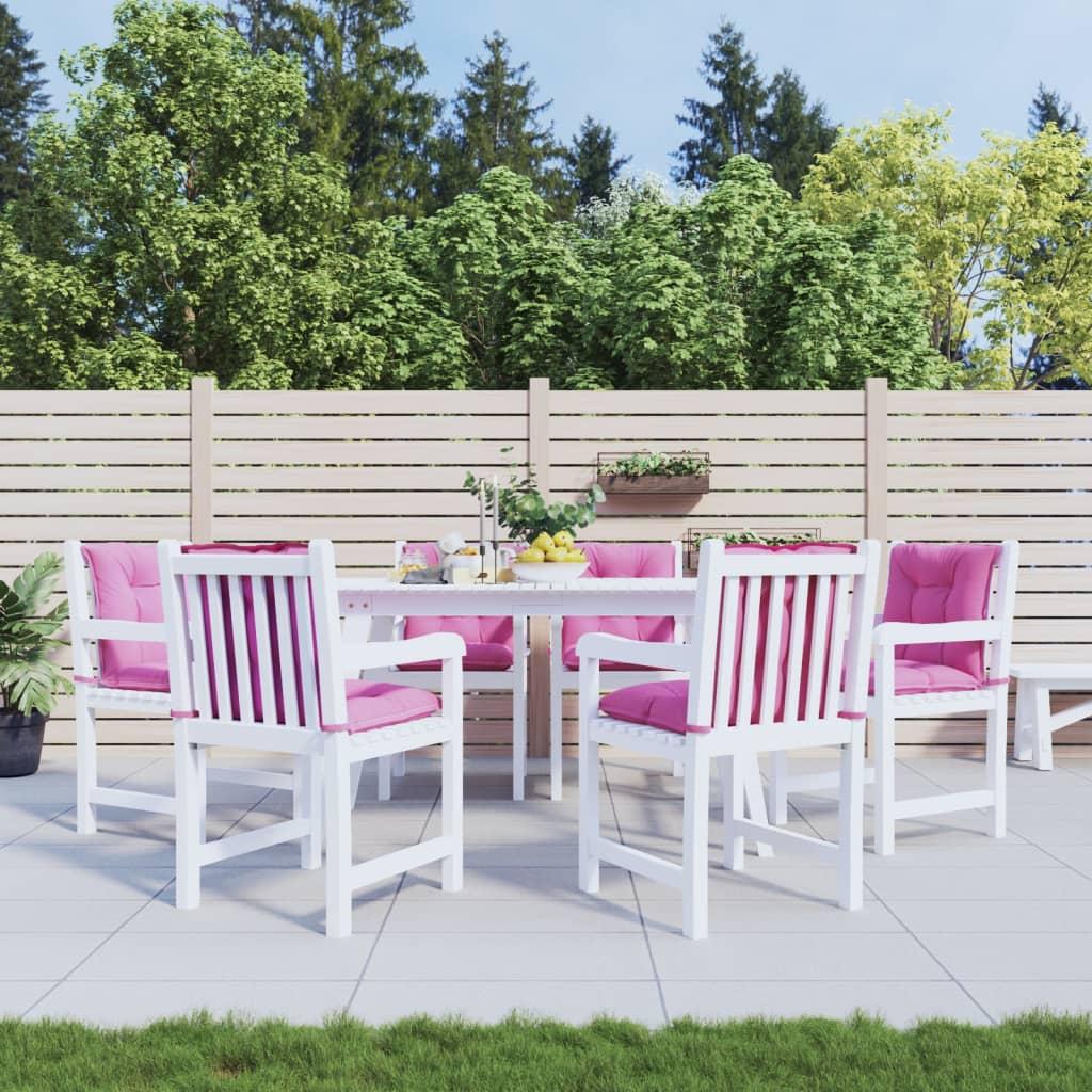 Stolehynder m. lav ryg 6 stk. 100x50x7 cm stof pink