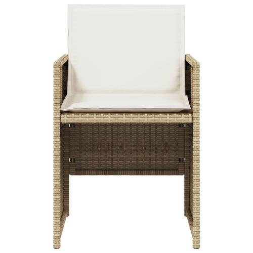 Havestole 4 stk. med hynder polyrattan beige