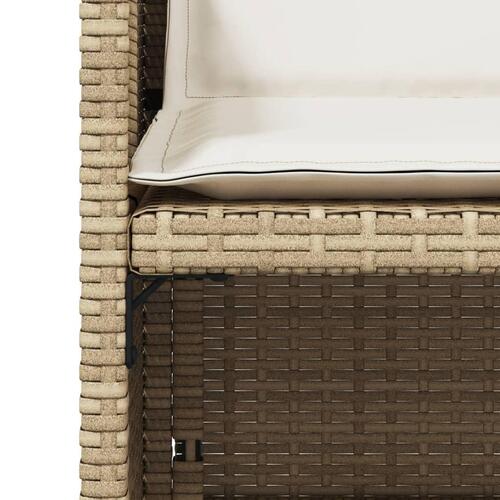 Havestole 4 stk. med hynder polyrattan beige