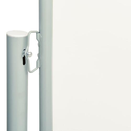 Sammenrullelig sidemarkise til terrassen 117x600 cm cremefarvet