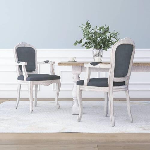 Spisebordsstole 2 stk. 62x59,5x100,5 cm velour mørkegrå