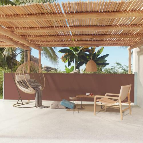 Sammenrullelig sidemarkise til terrassen 117x600 cm brun