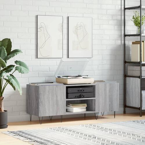 Vinylskab 121x38x48 cm konstrueret træ grå sonoma-eg
