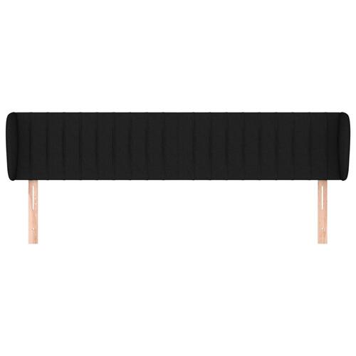 Sengegavl med kanter 203x23x78/88 cm stof sort