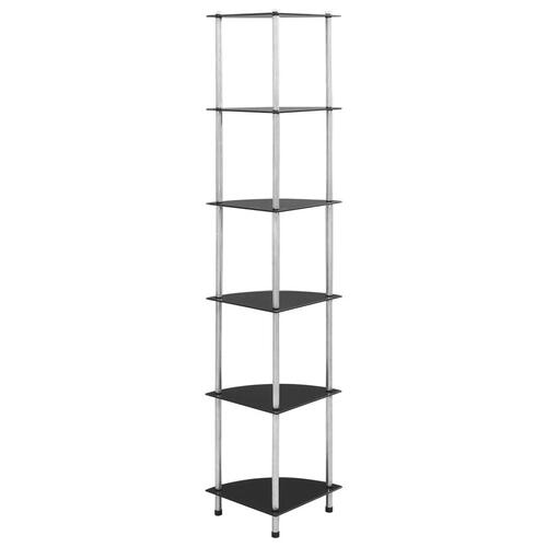 Reol med 6 hylder 30x30x160 cm hærdet glas