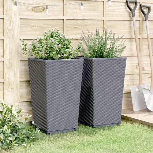 Plantekurve 2 stk. 32,5x32,5x57 cm PP blågrå