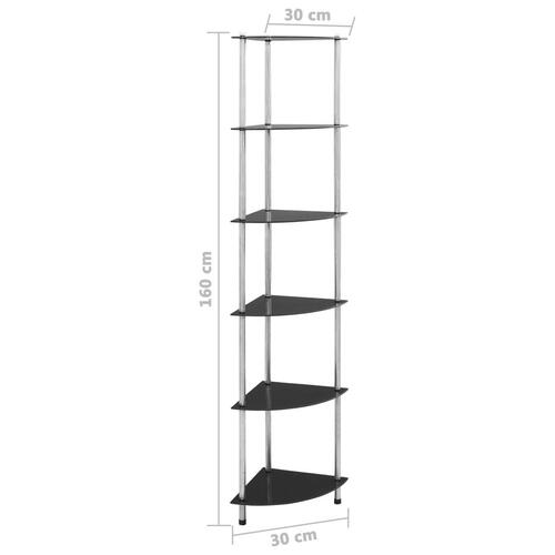 Reol med 6 hylder 30x30x160 cm hærdet glas