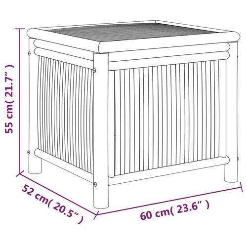 Opbevaringskasse til haven 60x52x55 cm bambus