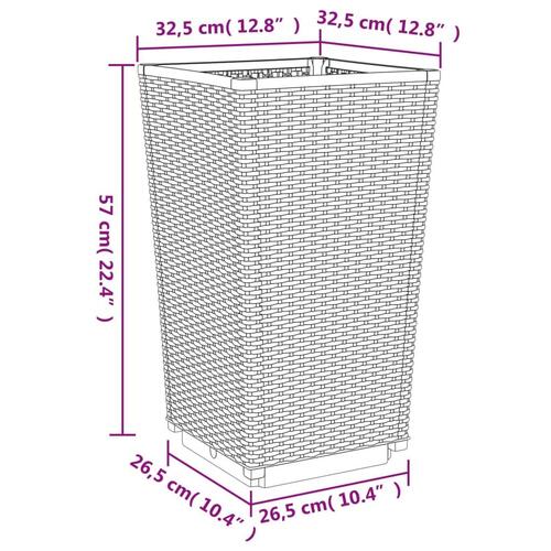 Plantekurve 2 stk. 32,5x32,5x57 cm PP blågrå