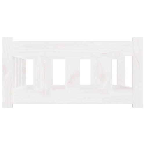 Hundeseng 75,5x55,5x28 cm massivt fyrretræ hvid