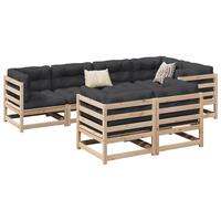Sofasæt til haven 7 dele massivt fyrretræ