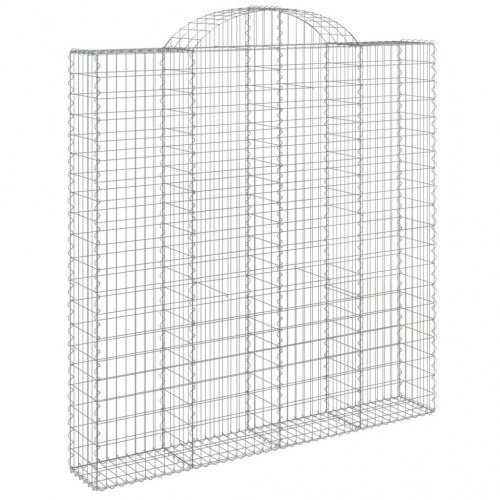 Buede gabionkurve - 5 stk. 200×30×200/220 cm i galvaniseret jern