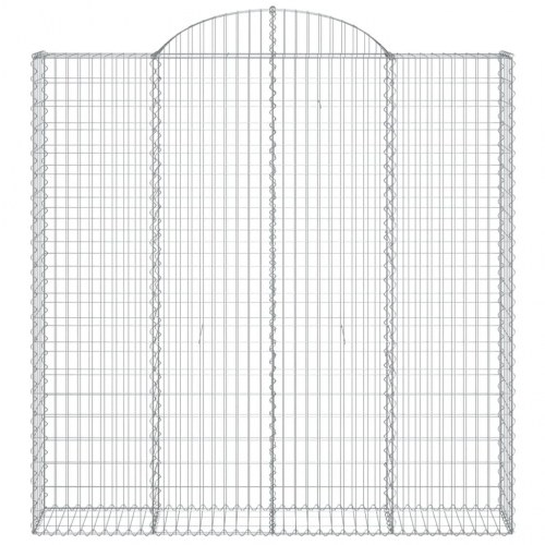 Buede gabionkurve - 5 stk. 200×30×200/220 cm i galvaniseret jern