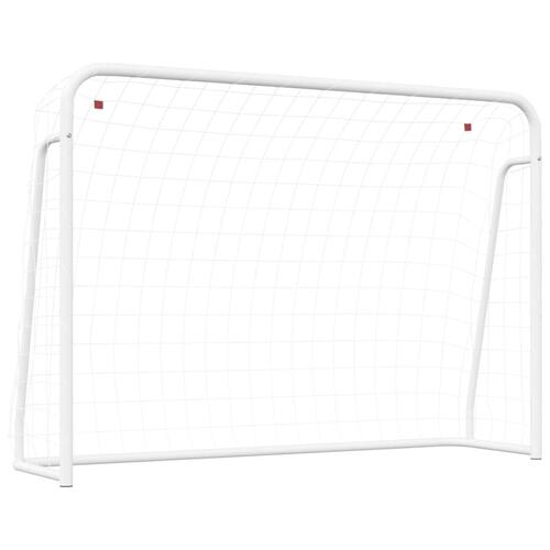 Fodboldmål med net 214x75x152 cm stål og polyester hvid