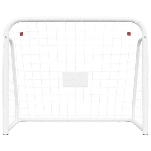 Fodboldmål med net 214x75x152 cm stål og polyester hvid