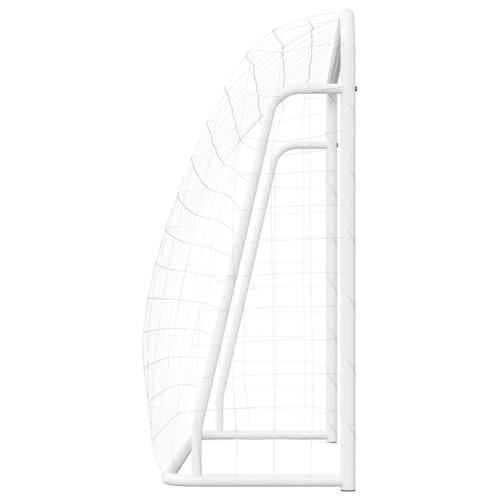 Fodboldmål med net 214x75x152 cm stål og polyester hvid
