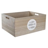 Dekorativ boks Natur Træ MDF Spiraler Middelhavet 50 x 40 x 22,5 cm