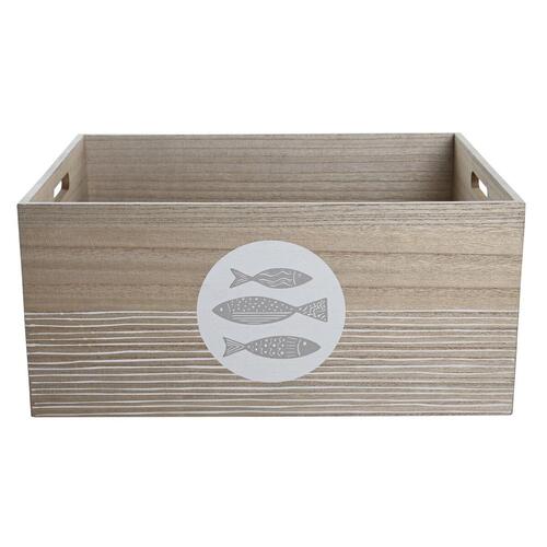 Dekorativ boks Natur Træ MDF Spiraler Middelhavet 50 x 40 x 22,5 cm