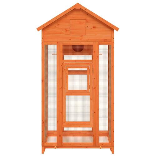 Fuglebur 91,5x53x170 cm massivt fyrretræ brun
