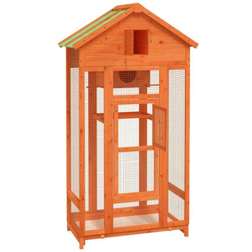 Fuglebur 91,5x53x170 cm massivt fyrretræ brun