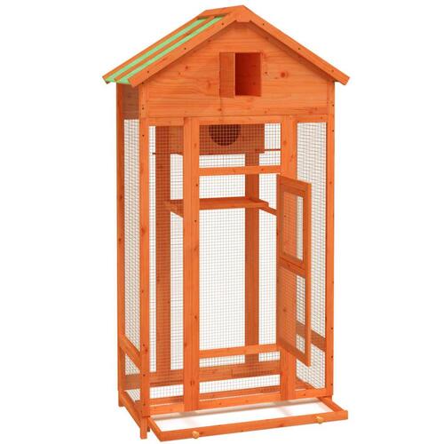 Fuglebur 91,5x53x170 cm massivt fyrretræ brun
