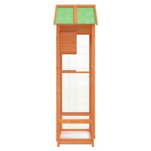 Fuglebur 91,5x53x170 cm massivt fyrretræ brun