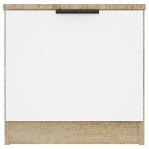 Sengebord 40x39x40 cm 2 stk. hvid og sonoma-eg