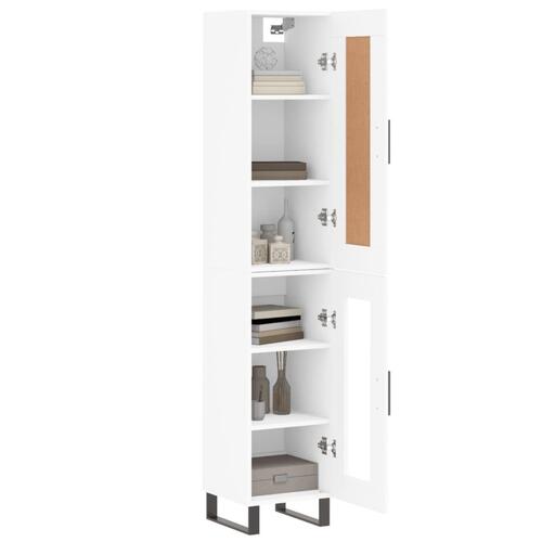 Skab 34,5x34x180 cm konstrueret træ hvid