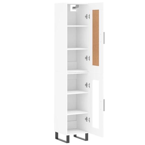 Skab 34,5x34x180 cm konstrueret træ hvid
