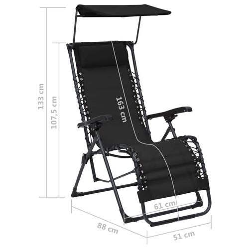 Foldbar havestol textilene sort