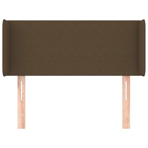 Sengegavl med kanter 93x16x78/88 cm stof mørkebrun
