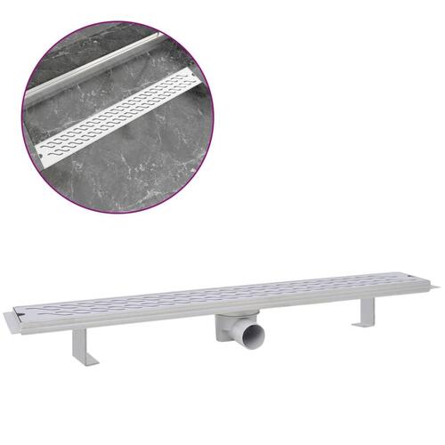 Lineært bruseafløb bølgedesign 830x140 mm rustfrit stål