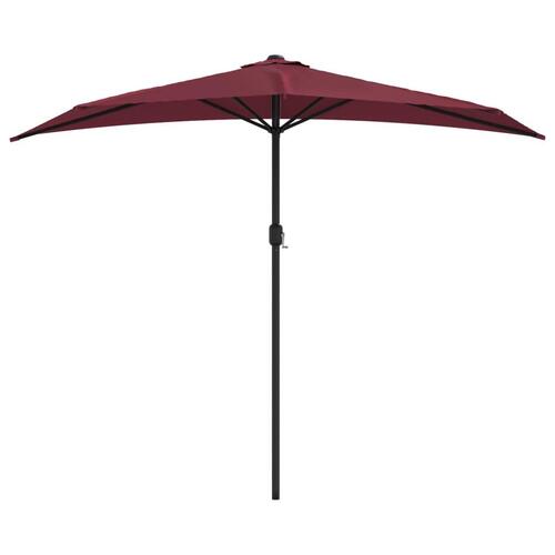 Altanparasol med aluminiumsstang 270x144x222 cm halv bordeaux