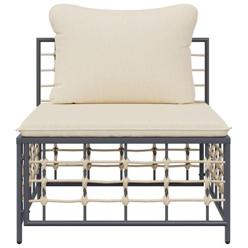 Midtermodul til havesofa med hynder polyrattan beige