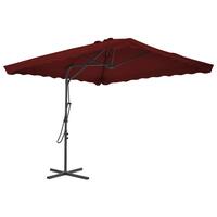 Parasol med stålstang 250x250x230 cm bordeauxfarvet