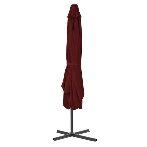 Parasol med stålstang 250x250x230 cm bordeauxfarvet