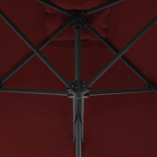 Parasol med stålstang 250x250x230 cm bordeauxfarvet