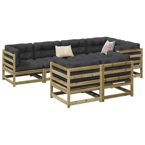 Sofasæt til haven 7 dele med hynder imprægneret fyrretræ