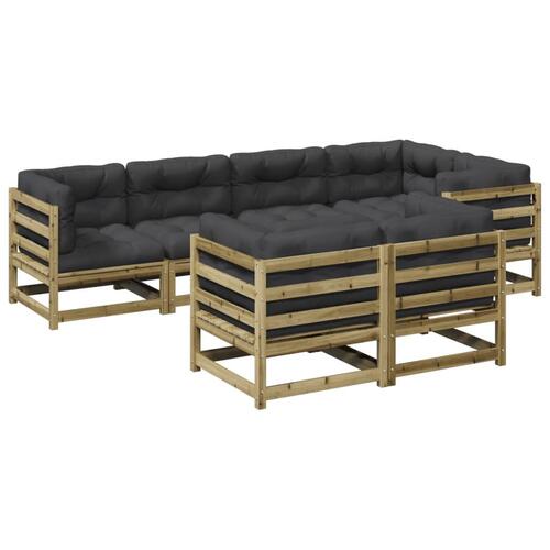 Sofasæt til haven 7 dele med hynder imprægneret fyrretræ