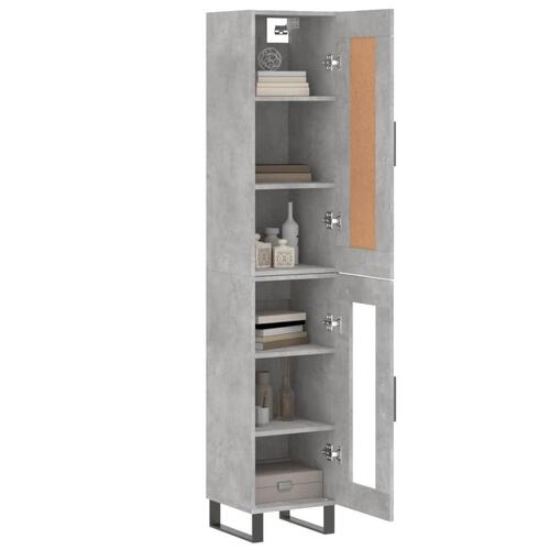 Skab 34,5x34x180 cm konstrueret træ betongrå