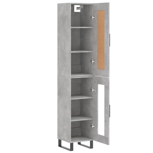 Skab 34,5x34x180 cm konstrueret træ betongrå