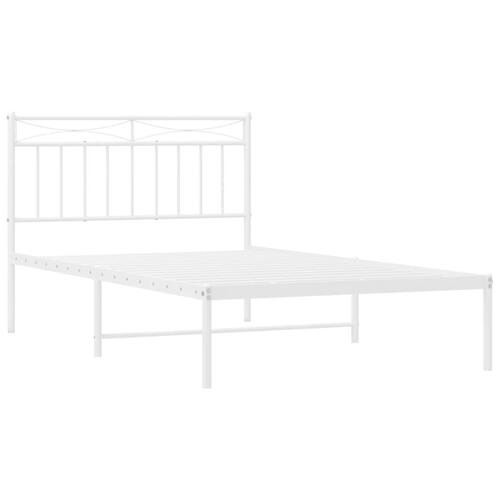 Sengeramme med sengegavl 100x200 cm metal hvid
