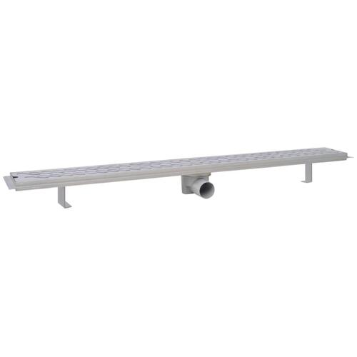 Lineært bruseafløb 1030x140 mm rustfrit stål bølgedesign