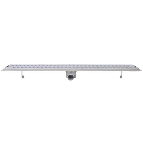 Lineært bruseafløb 1030x140 mm rustfrit stål bølgedesign