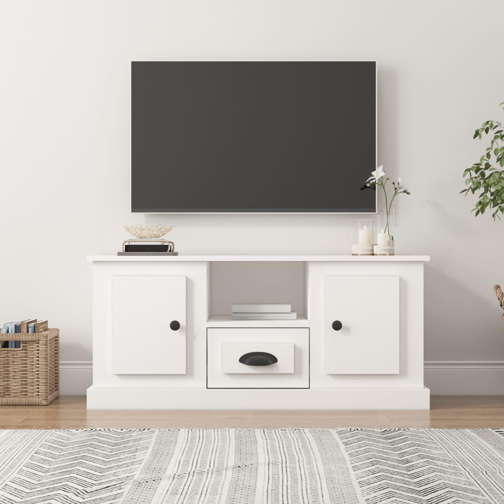 Tv-bord 100x35,5x45 cm konstrueret træ hvid