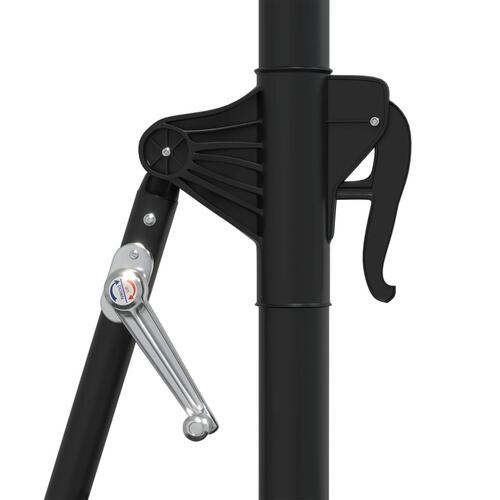 Væghængt parasol m. LED-lys 300 cm blå