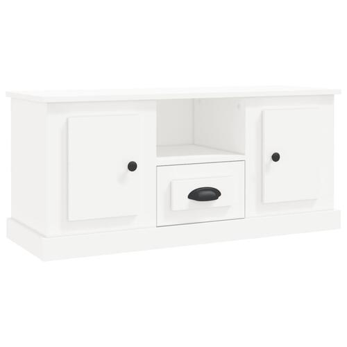 Tv-bord 100x35,5x45 cm konstrueret træ hvid