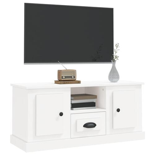 Tv-bord 100x35,5x45 cm konstrueret træ hvid